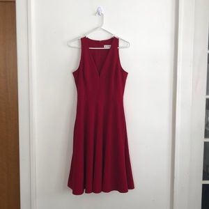 Dress the population red a-line dress